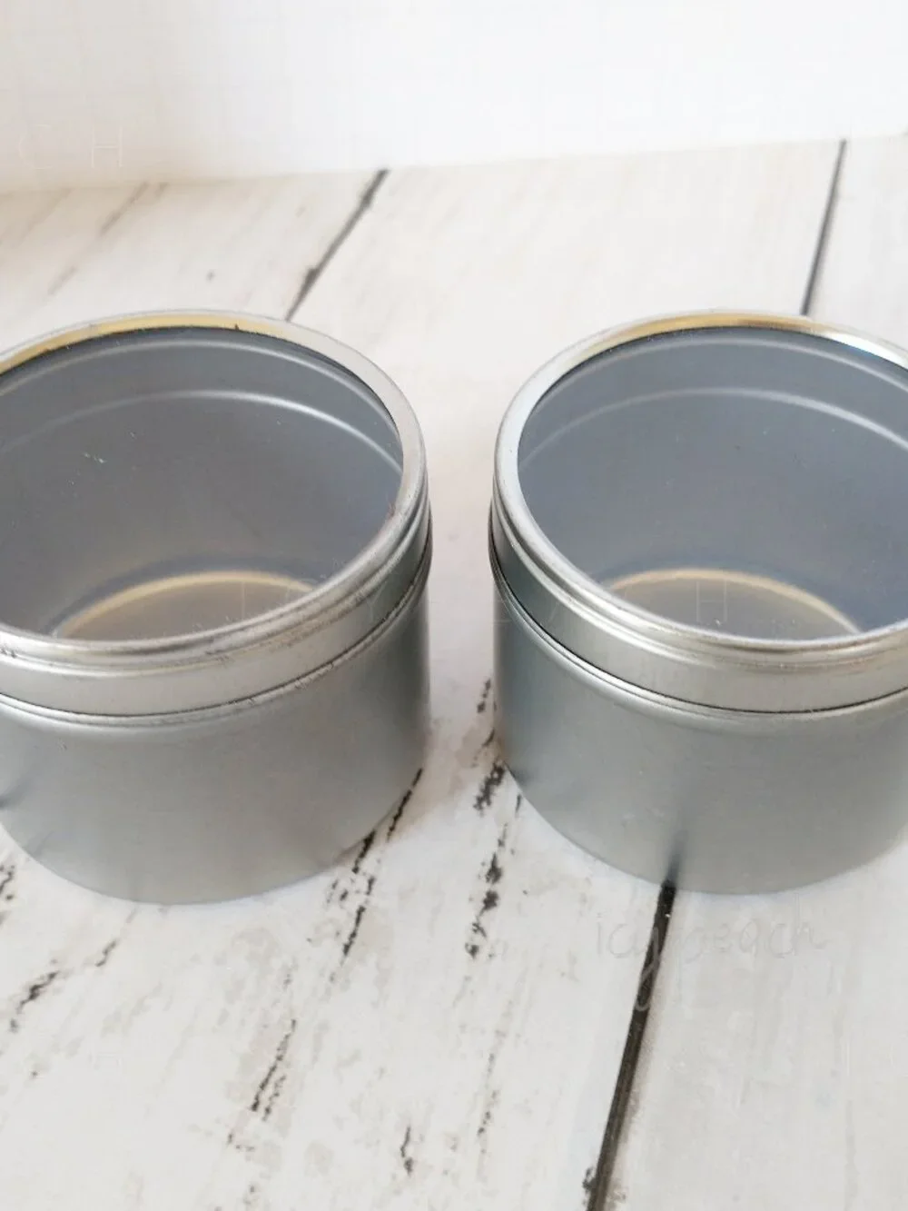 4oz Metal Tins 2 Pack Clear Lid Candle Making, Seamless Round Storage Container